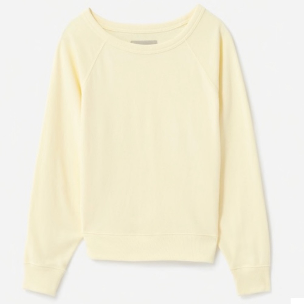 Everlane Crew Neck Sweatshirt Extra Large XL Yellow Cotton Lightweight Crew